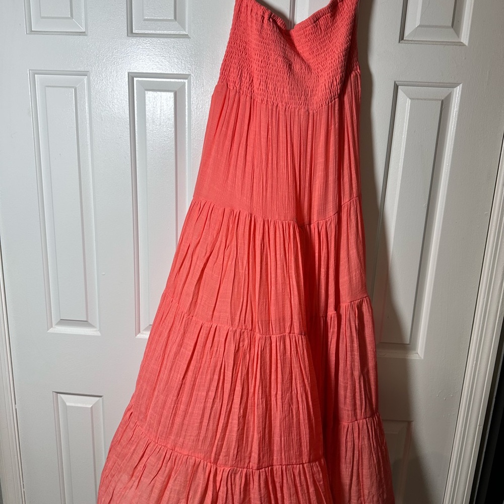 Fashion Nova Pink Pleated Halter Maxi Sundress
